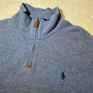 Polo Ralph Lauren Blue Quarter-Zip Pullover Sweater Mens size XL
